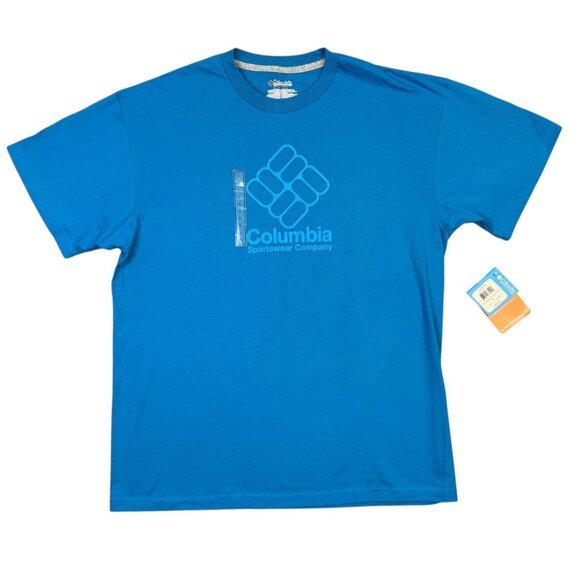 Columbia T Shirt Mens Large L Blue Short Sleeve Crew Neck UV Protection Tee - Picture 1 of 9